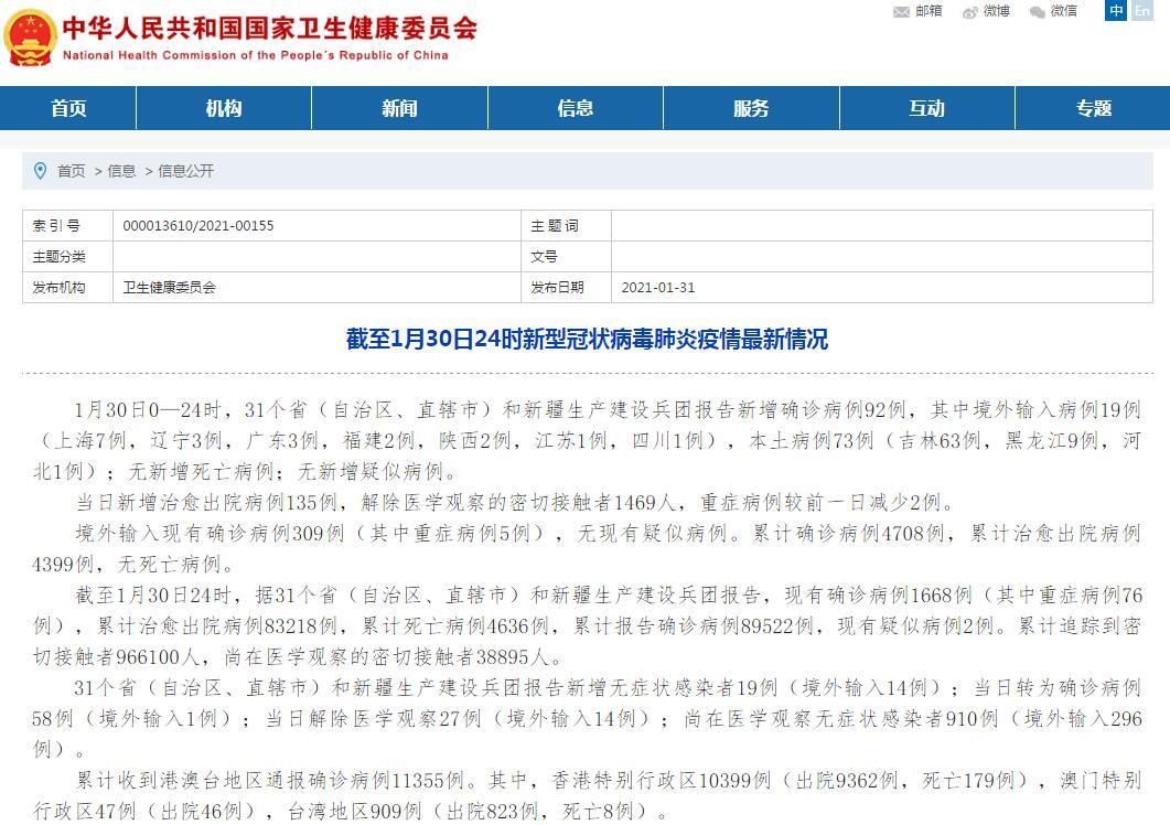 【31省区市新增29例确诊其中本土13例_31省区市新增确诊92例本土73例】