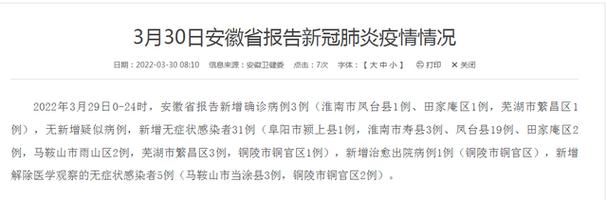 安徽铜陵铜官区现有阳性感染者25例_铜陵确诊病例详情