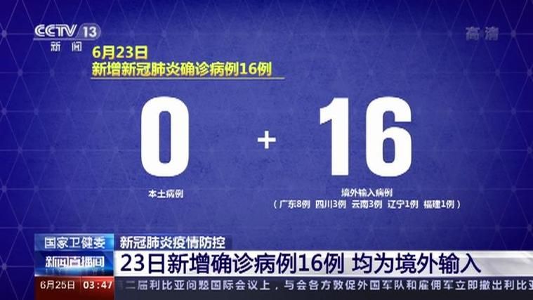 全国新增23例均为境外输入/全国新增境外输入98例