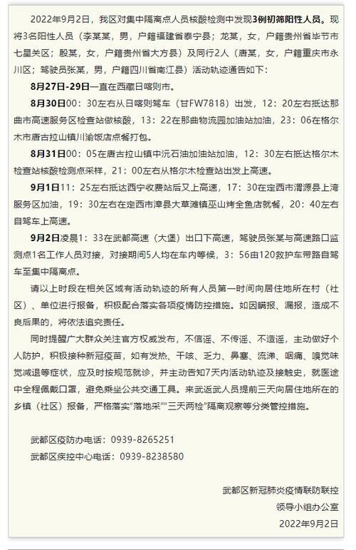 武都区疫情最新消息/武都区疫情最新消息今天